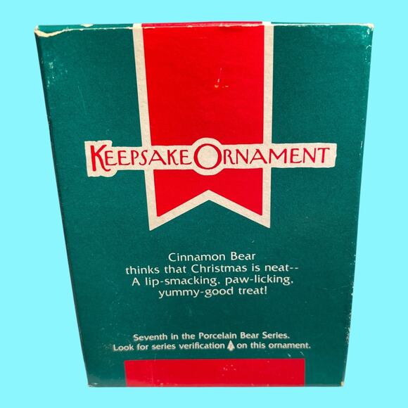 Vtg 1989 Cinnamon Bear Hallmark Christmas Ornament Original Box Peppermint - Picture 3 of 4